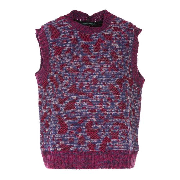 Andersson Bell Wes Wool Blend Knit Mockneck Sweater Vest Size Medium Violet NWT - Picture 1 of 15